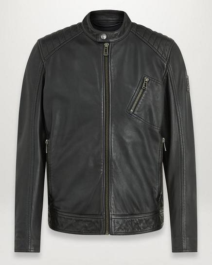 Veste Cuir Belstaff Homme V Racer Noir Soldes RI3580126